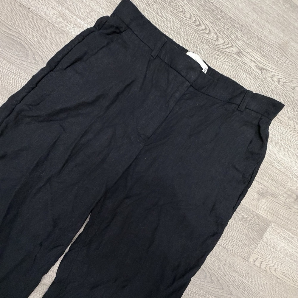 Abercrombie & Fitch Womens 27 4S Black Linen Blend Wide Leg Pants Quiet Luxury